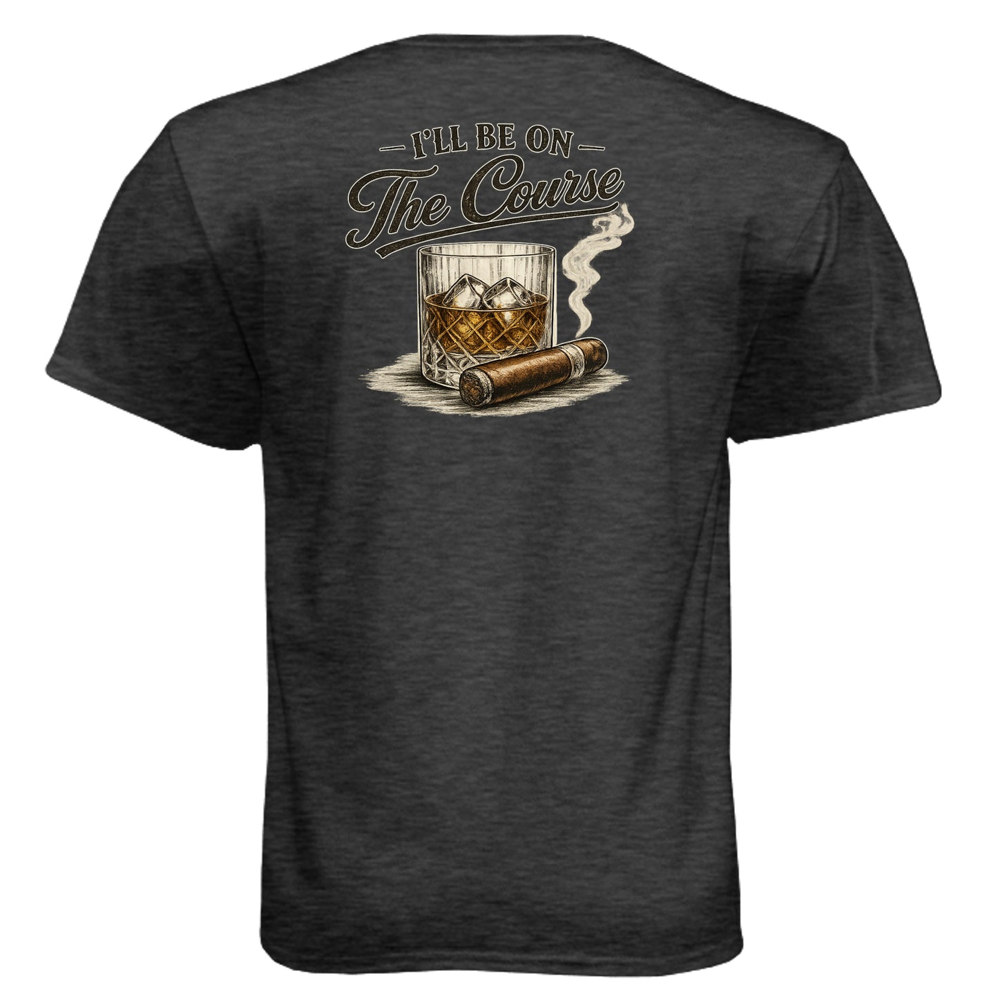 I’ll Be On The Course Vintage 19th Hole Golf Shirt – Soft Tri-Blend Tee - Clubbage - Vintage Black Back
