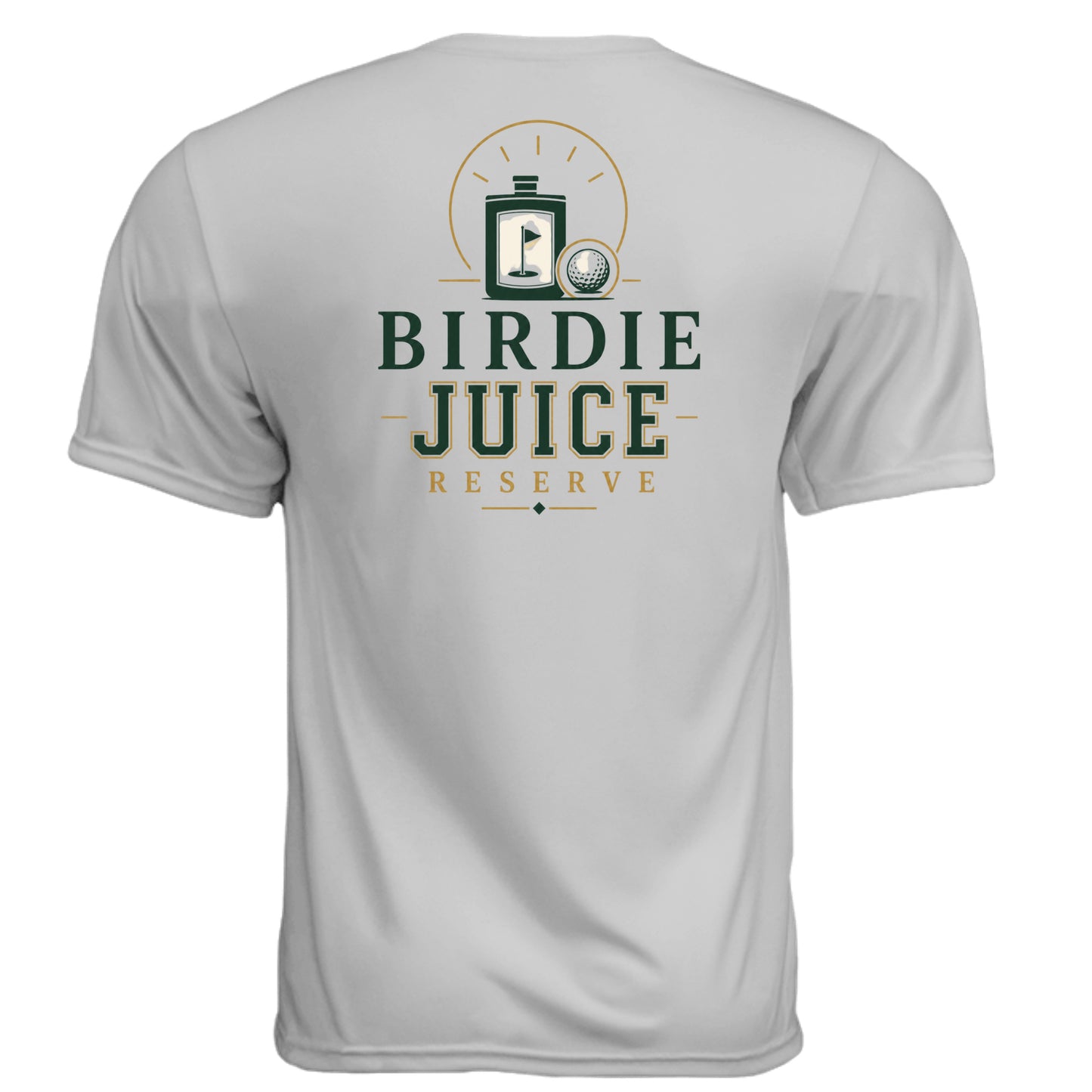 Birdie Juice Reserve Beer Golf Shirt – Moisture-Wicking Tee - Clubbage - Silver Back
