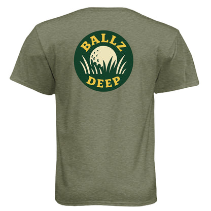 Tri-Blend Ballz Deep Best Seller Tri-Blend - Clubbage - Military Green Back